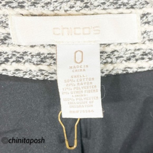 Chicos Embellished Neckline Tweed Jacket - Picture 6 of 7